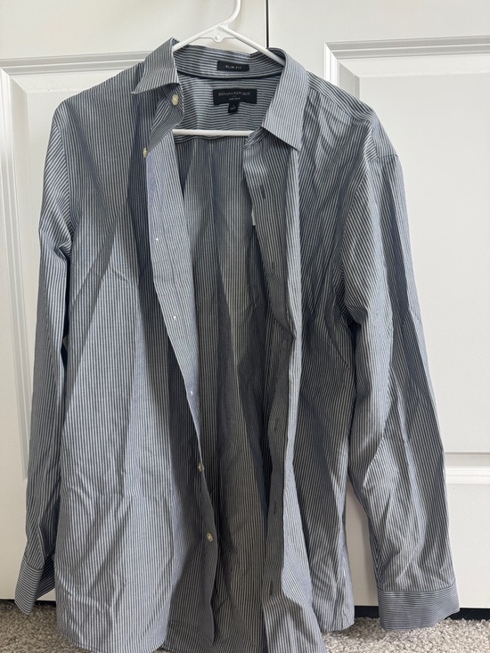 Banana Republic Other - Banana Republic Navy and White Pinstripe Dress Shirt